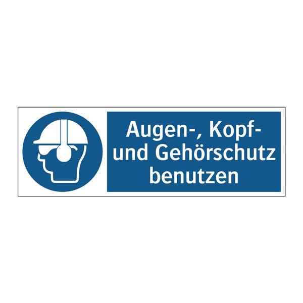Augen-, Kopf- und Gehörschutz benutzen