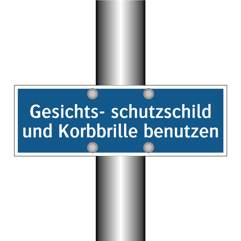 Gesichts- schutzschild und Korbbrille benutzen