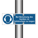 Bei Benutzung des Gerätes ist Gehörschutz zu tragen