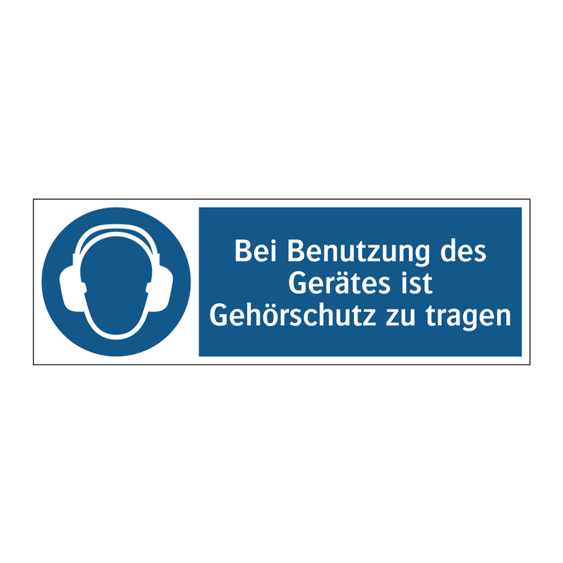 Bei Benutzung des Gerätes ist Gehörschutz zu tragen