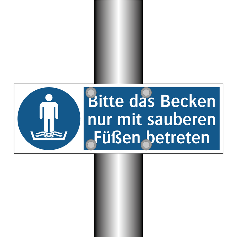 Bitte das Becken nur mit sauberen Füßen betreten