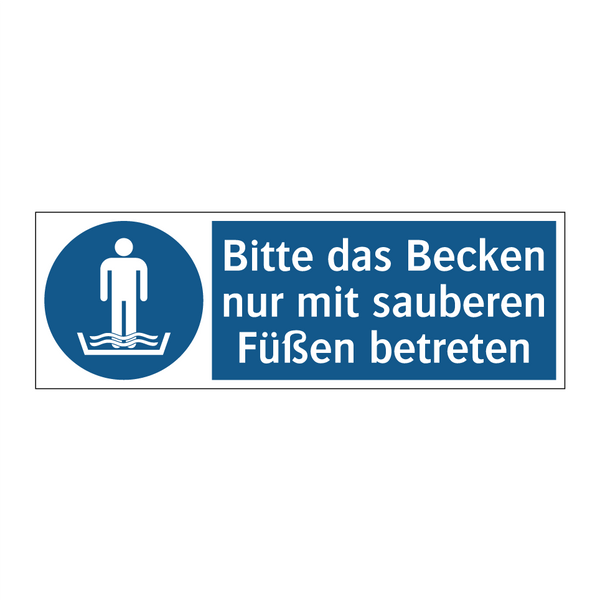 Bitte das Becken nur mit sauberen Füßen betreten