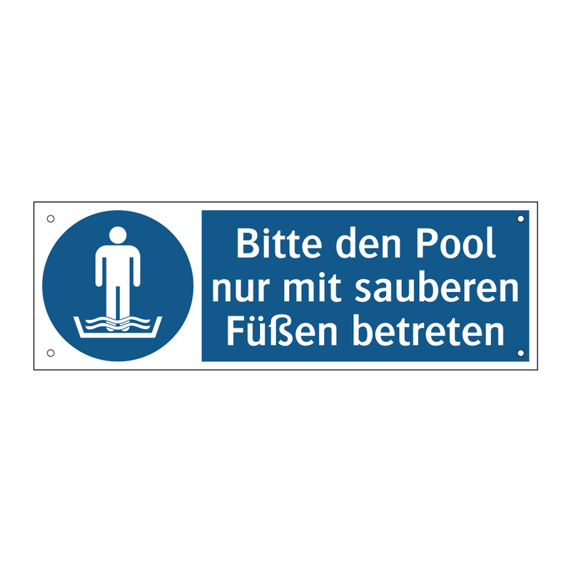 Bitte den Pool nur mit sauberen Füßen betreten