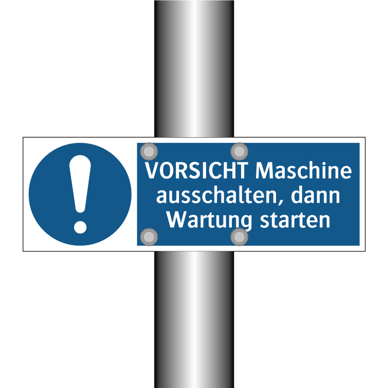 VORSICHT Maschine ausschalten, dann Wartung starten