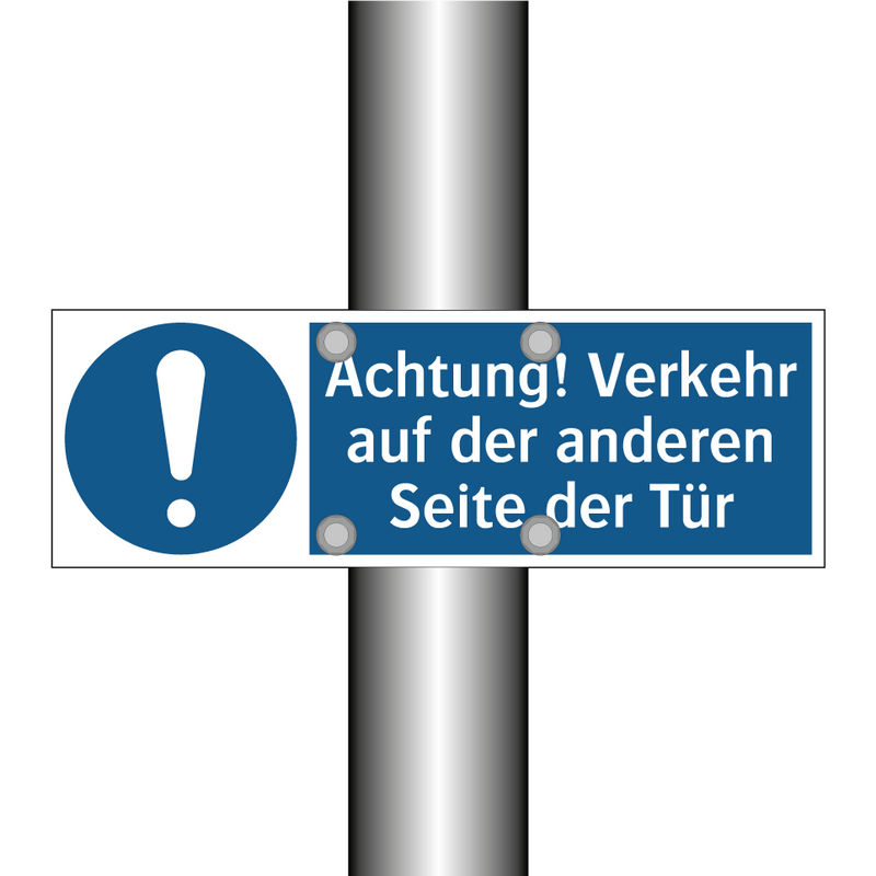 Achtung! Verkehr auf der anderen Seite der Tür