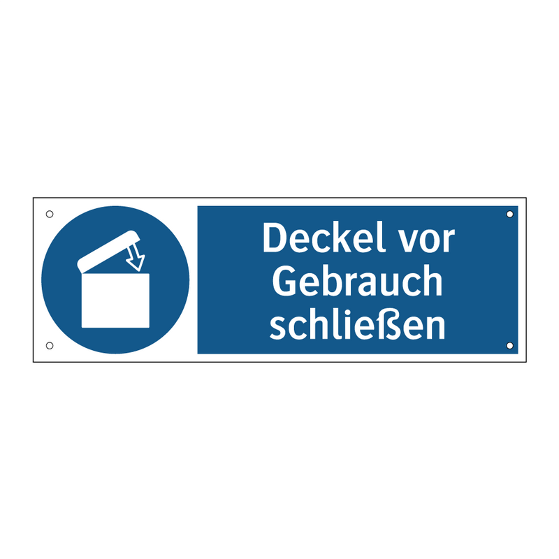 Deckel vor Gebrauch schließen