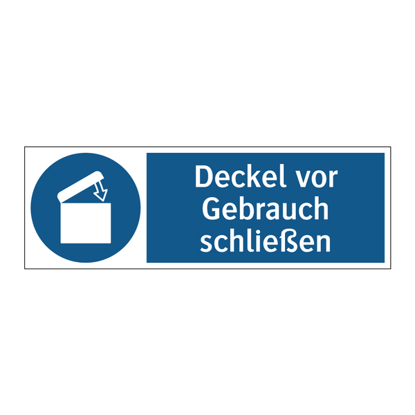 Deckel vor Gebrauch schließen