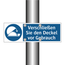 Verschließen Sie den Deckel vor Gebrauch