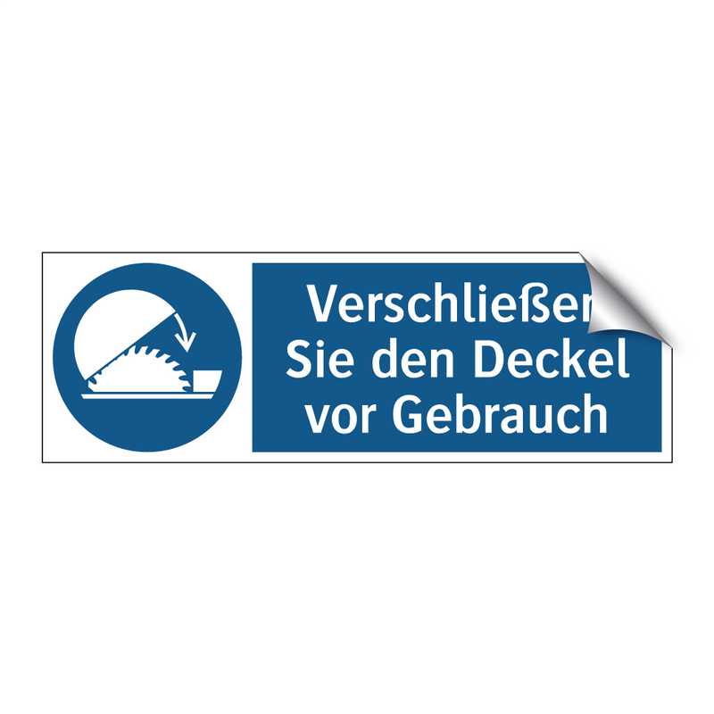 Verschließen Sie den Deckel vor Gebrauch