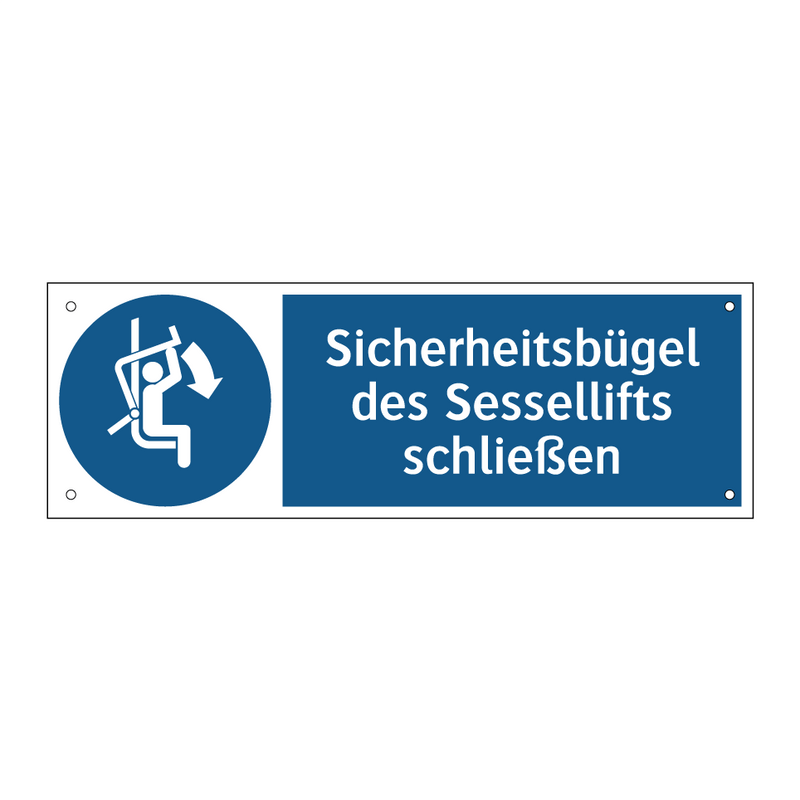 Sicherheitsbügel des Sessellifts schließen