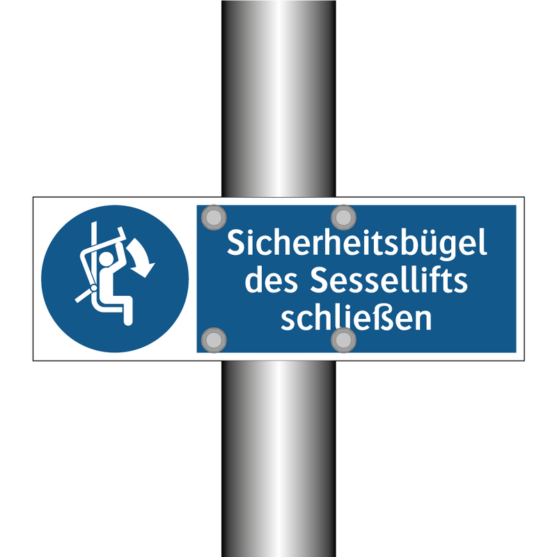 Sicherheitsbügel des Sessellifts schließen