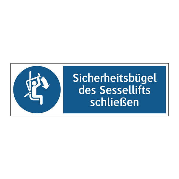 Sicherheitsbügel des Sessellifts schließen