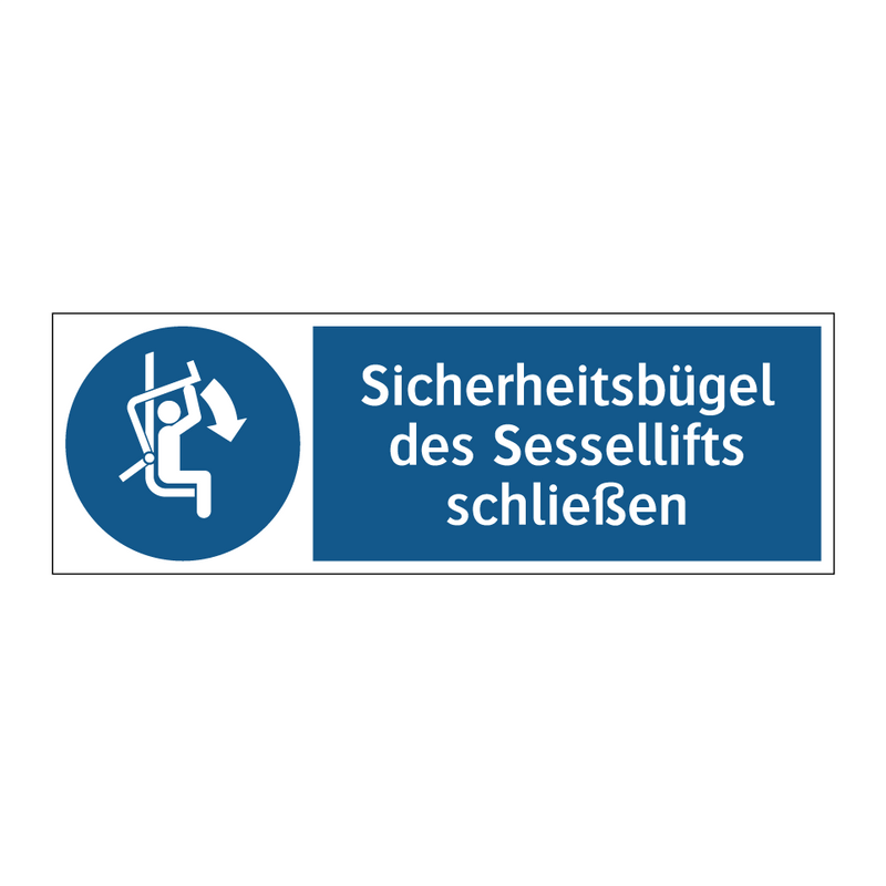 Sicherheitsbügel des Sessellifts schließen