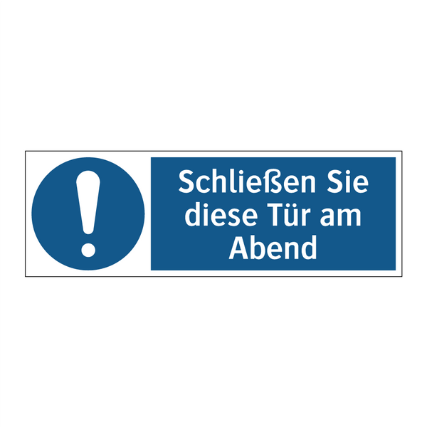 Schließen Sie diese Tür am Abend