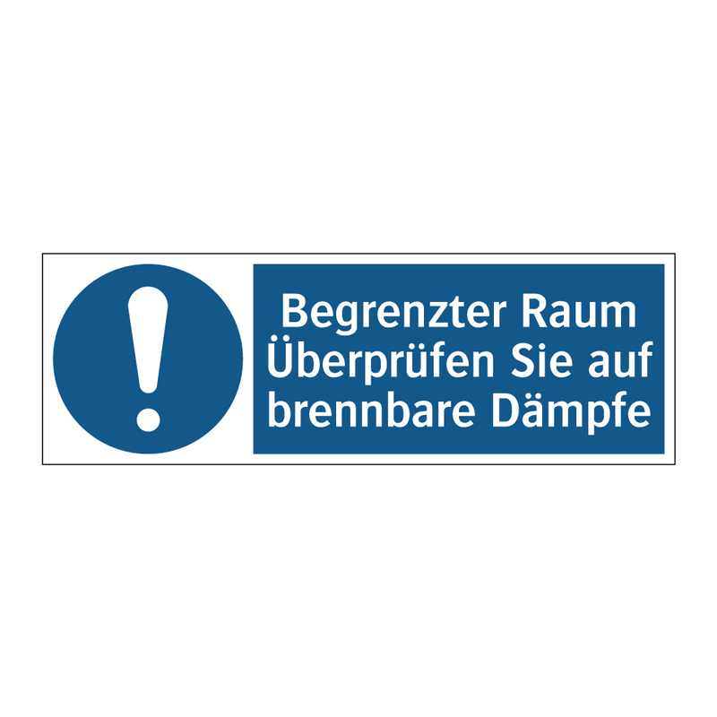 Begrenzter Raum Überprüfen Sie auf brennbare Dämpfe