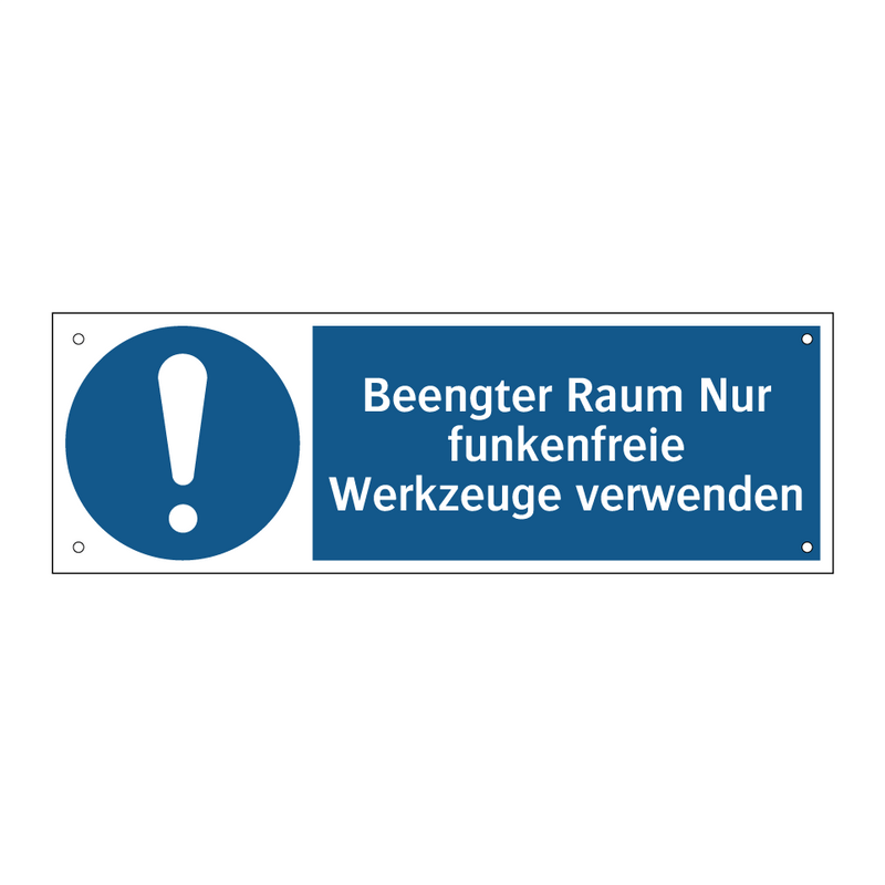 Beengter Raum Nur funkenfreie Werkzeuge verwenden