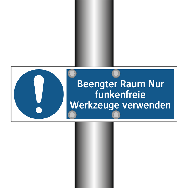 Beengter Raum Nur funkenfreie Werkzeuge verwenden