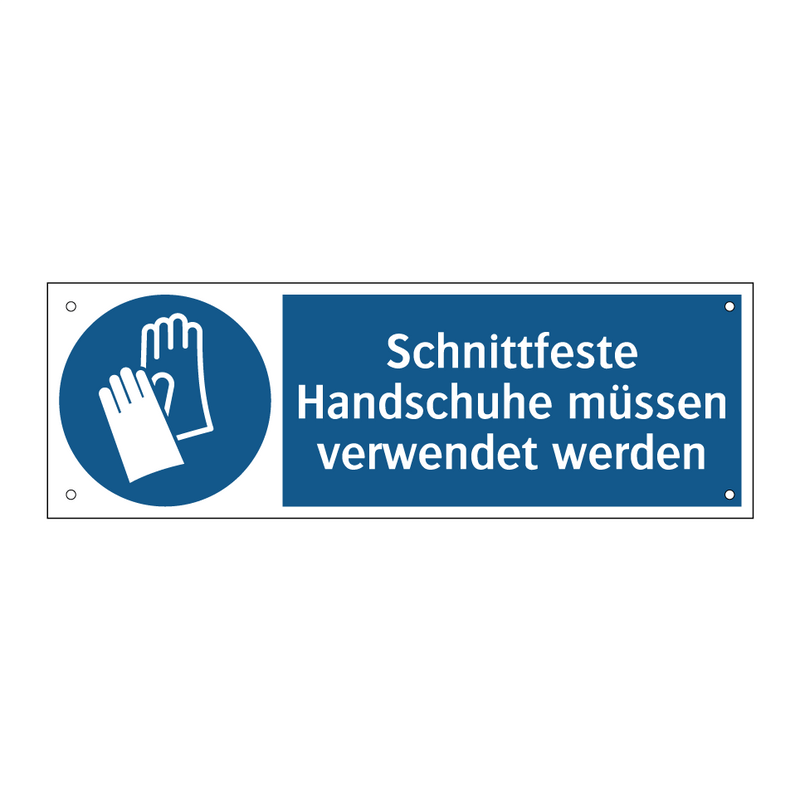 Schnittfeste Handschuhe müssen verwendet werden