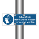 Schnittfeste Handschuhe müssen verwendet werden