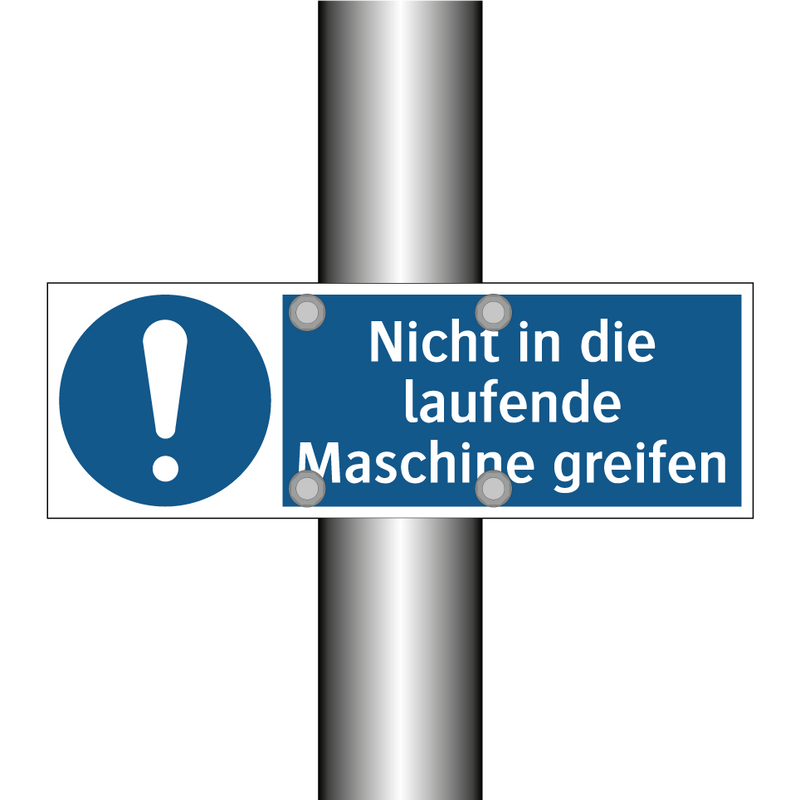 Nicht in die laufende Maschine greifen