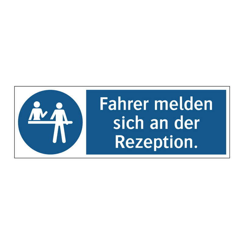 Fahrer melden sich an der Rezeption.