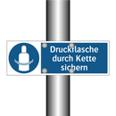 Druckflasche durch Kette sichern
