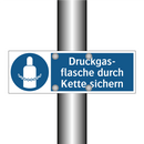 Druckgas- flasche durch Kette sichern