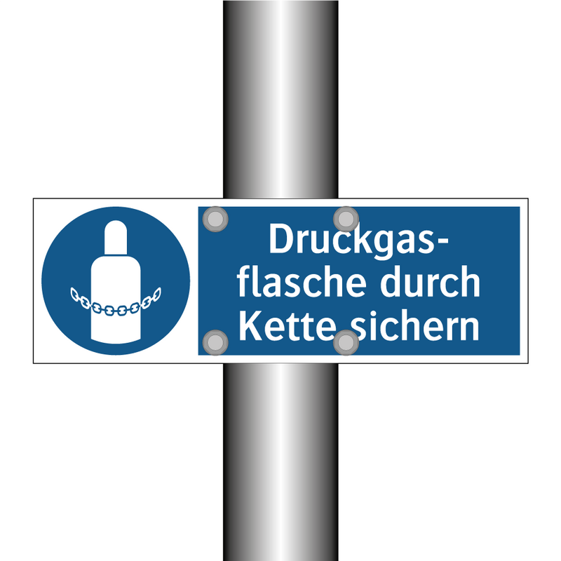 Druckgas- flasche durch Kette sichern
