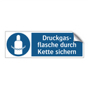 Druckgas- flasche durch Kette sichern