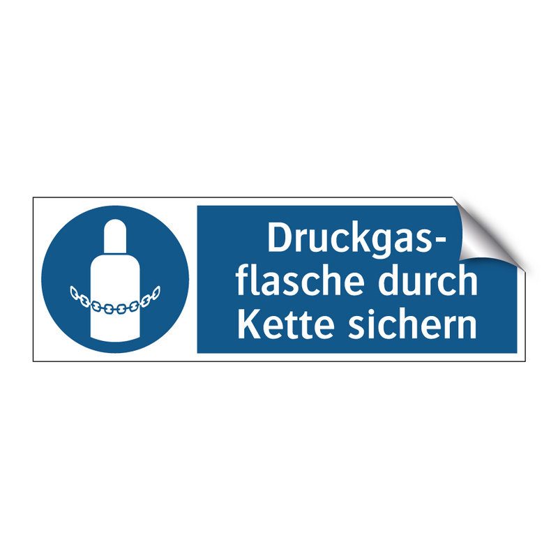 Druckgas- flasche durch Kette sichern