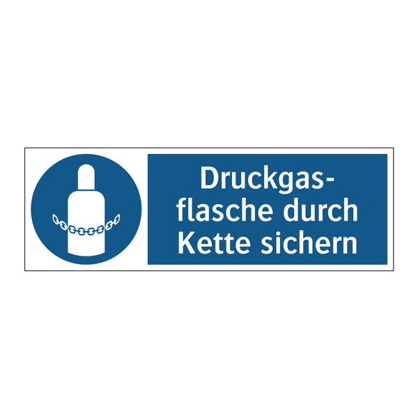 Druckgas- flasche durch Kette sichern