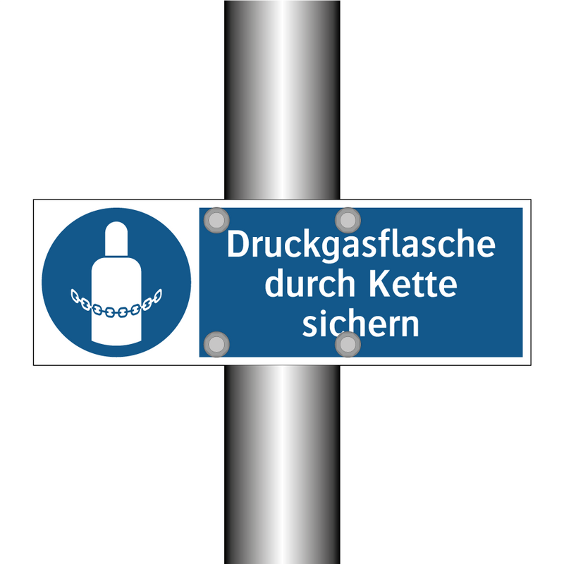 Druckgasflasche durch Kette sichern