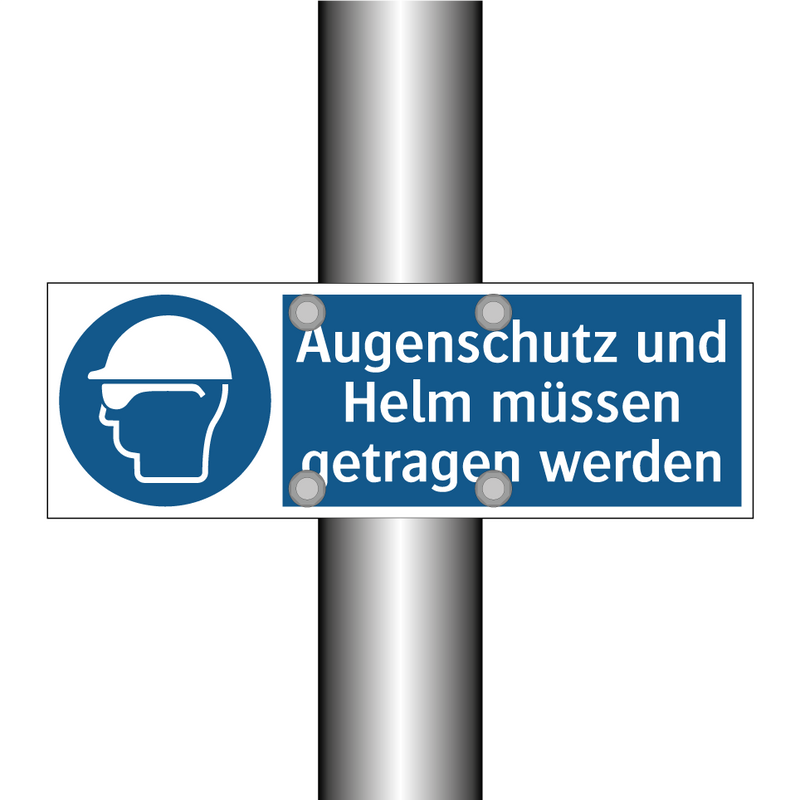 Augenschutz und Helm müssen getragen werden