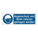 Augenschutz und Helm müssen getragen werden