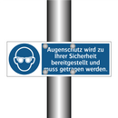 Augenschutz wird zu Ihrer Sicherheit bereitgestellt und muss getragen werden.