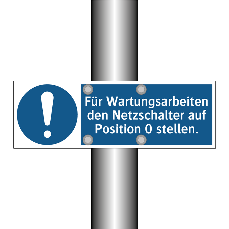 Für Wartungsarbeiten den Netzschalter auf Position 0 stellen.