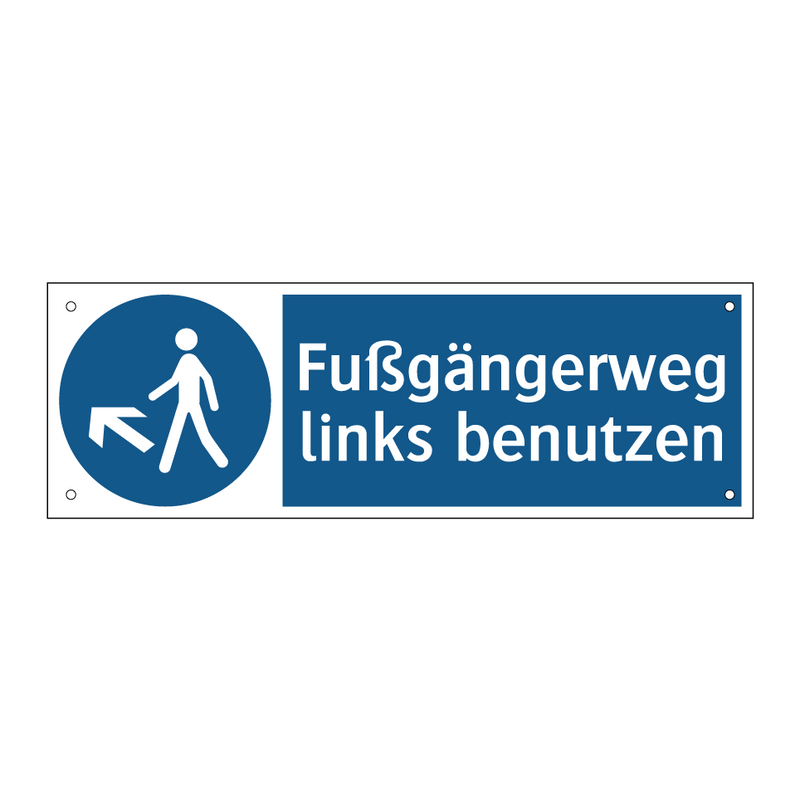 Fußgängerweg links benutzen