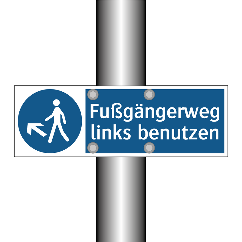 Fußgängerweg links benutzen