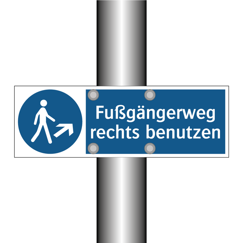 Fußgängerweg rechts benutzen