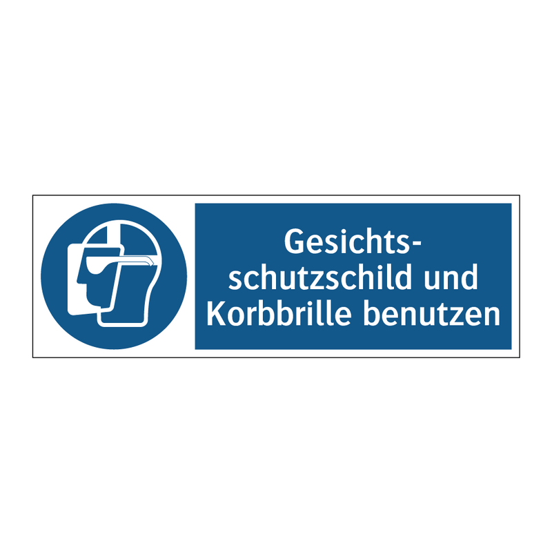 Gesichts- schutzschild und Korbbrille benutzen