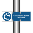 Gesichtschutzschild benutzen