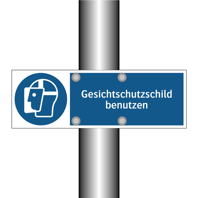Gesichtschutzschild benutzen