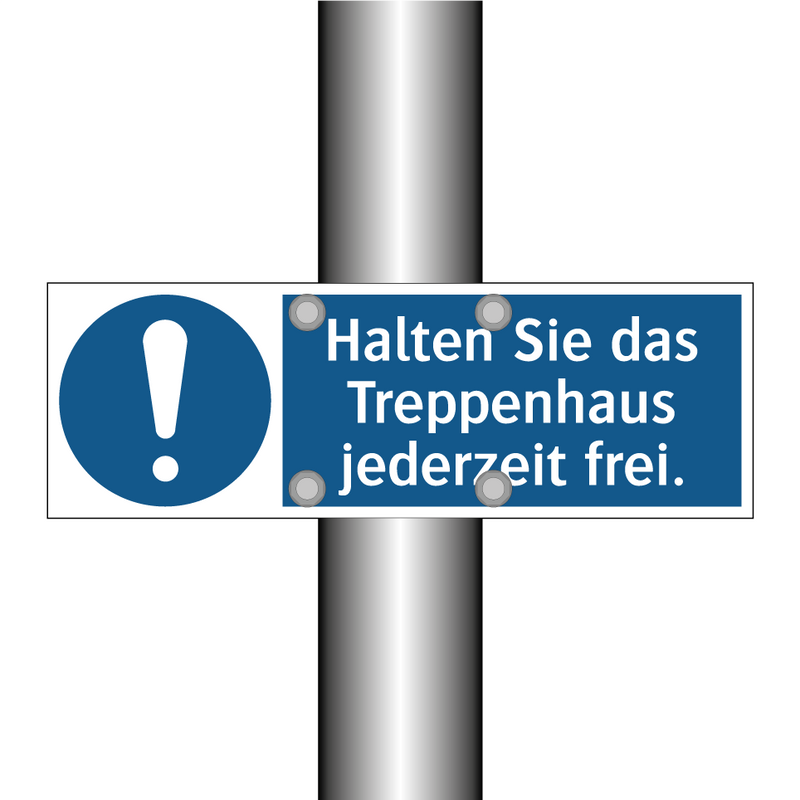 Halten Sie das Treppenhaus jederzeit frei.