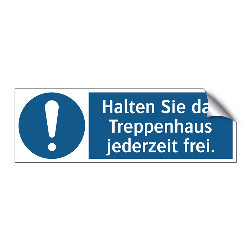 Halten Sie das Treppenhaus jederzeit frei.