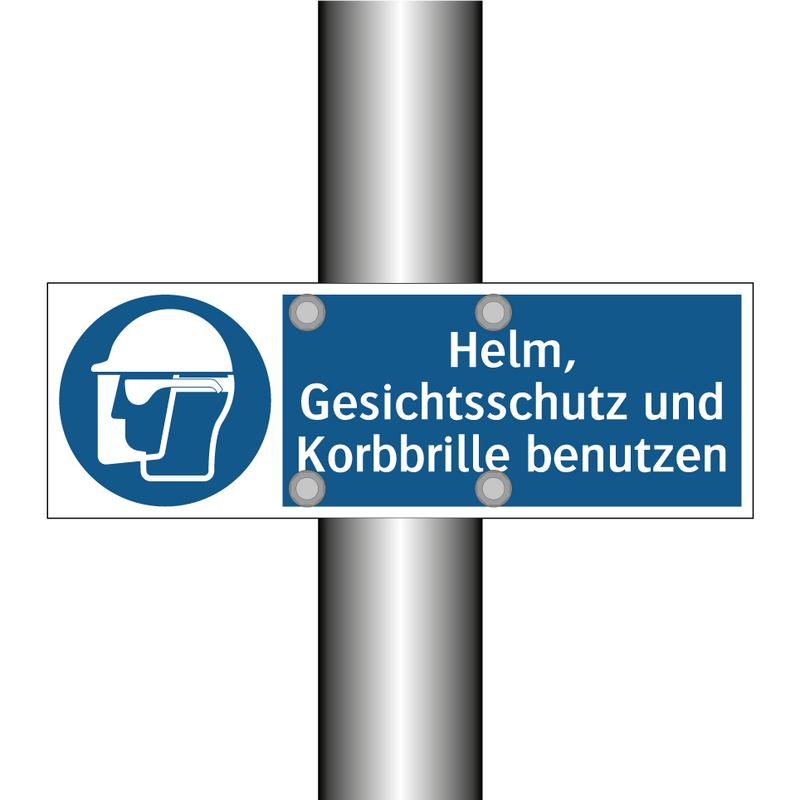 Helm, Gesichtsschutz und Korbbrille benutzen