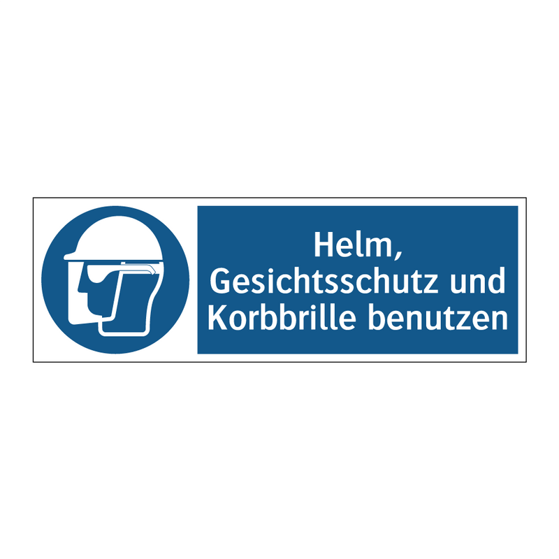 Helm, Gesichtsschutz und Korbbrille benutzen