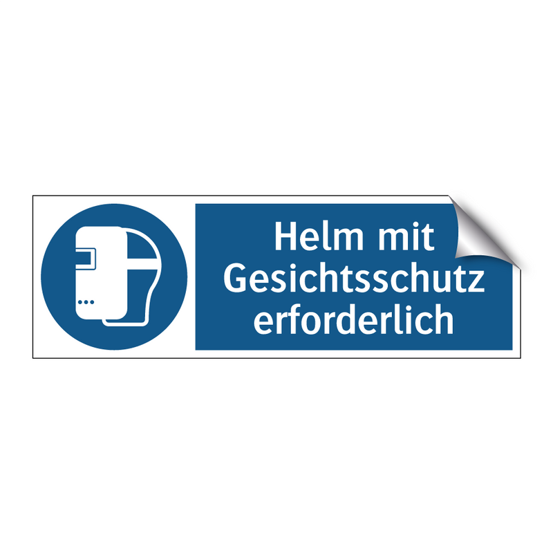 Helm mit Gesichtsschutz erforderlich