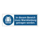 In diesem Bereich muss Warnkleidung getragen werden.