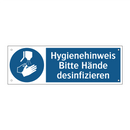 Hygienehinweis Bitte Hände desinfizieren