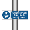 Hygienehinweis Bitte Hände desinfizieren